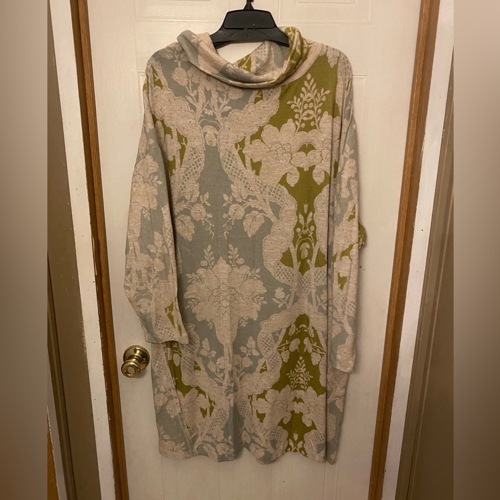 Anthropologie Saturday Sunday Green Floral Sweater Dress - Picture 4 of 9